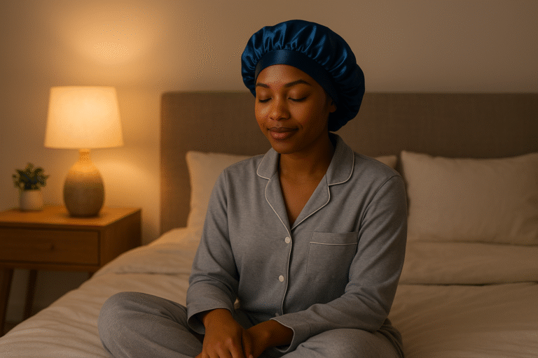 Bonnet de nuit en soie