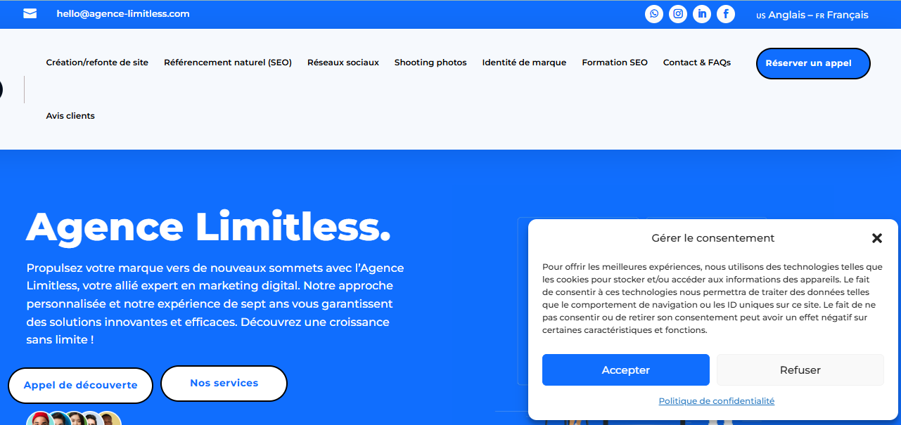 Création site internet par agence-limitless.com