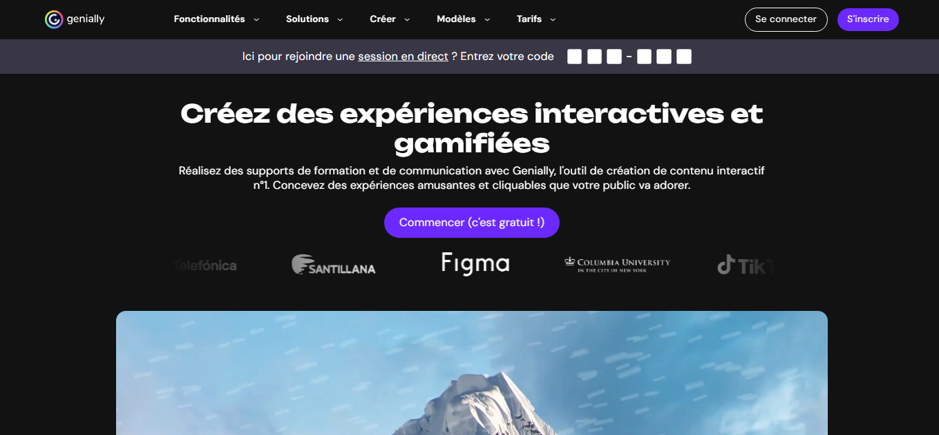 Page d'accueil de genially.com